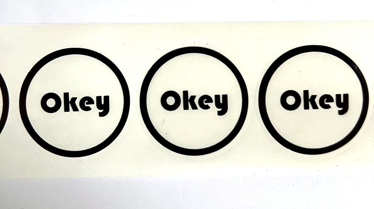 Rolo de etiquetas adesivas transparentes personalizadas Okey